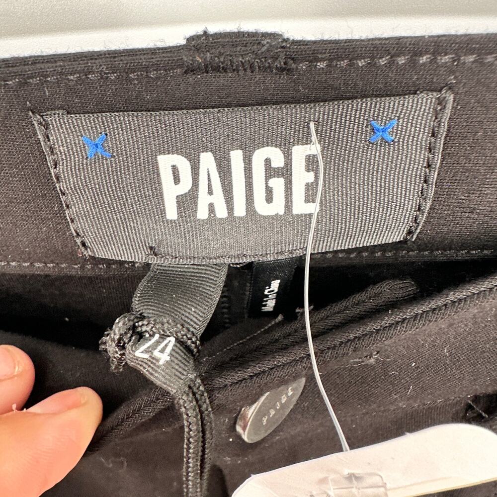 PAIGE NWT Winona Split Front Flare Pant in Black // 00 - Picture 8 of 12
